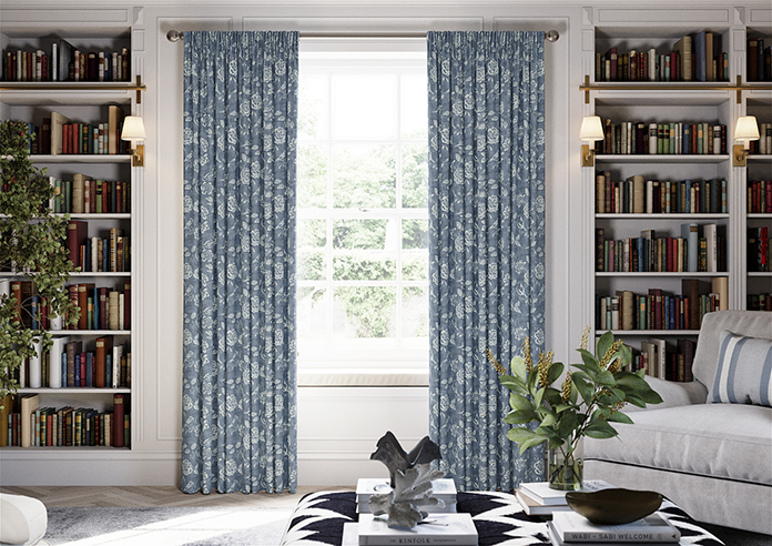 Bird Garden, Denim - Made to Measure Curtains - Image 3